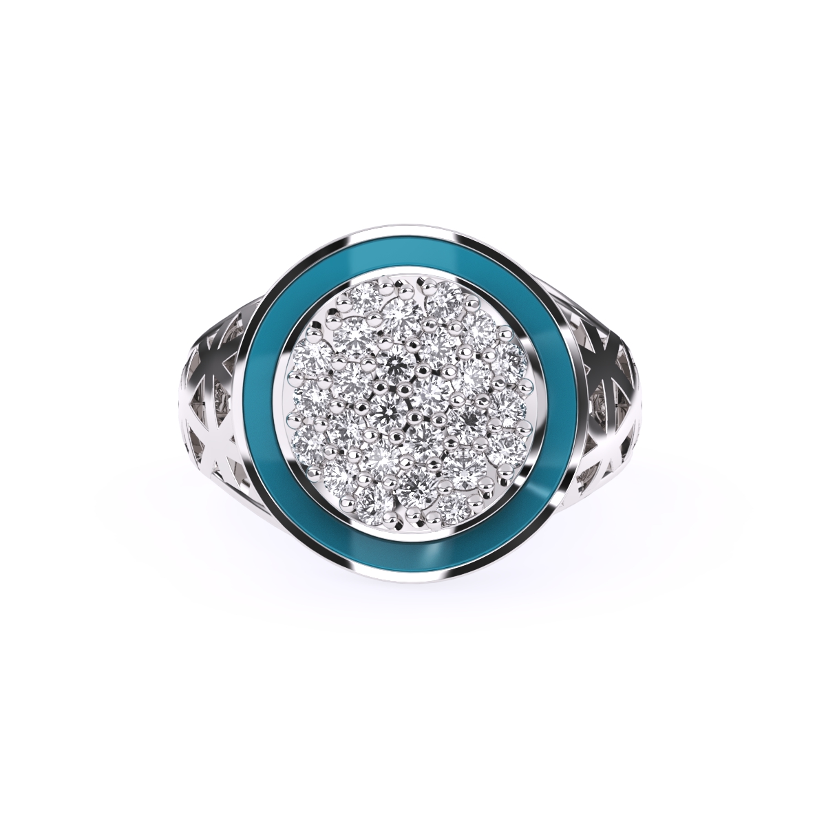 Stylish Vintage Round Cluster Wedding Ring